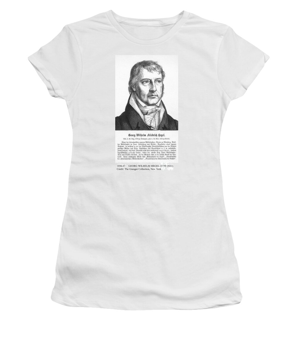 18th Century Women's T-Shirt featuring the drawing Georg Wilhelm Hegel #3 by Granger