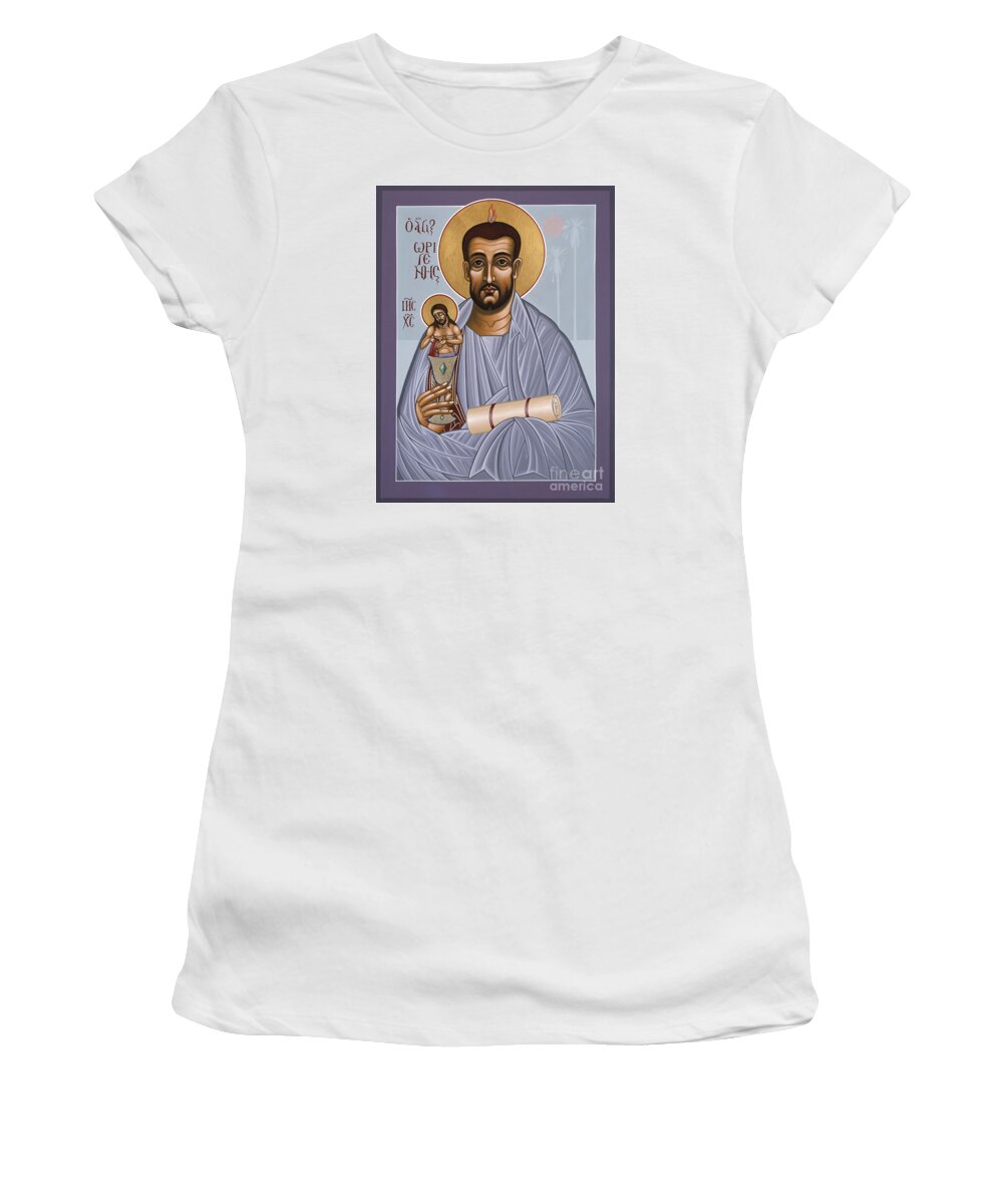 Holy Theologian Origen Women's T-Shirt featuring the painting Holy Theologian Origen 112 by William Hart McNichols