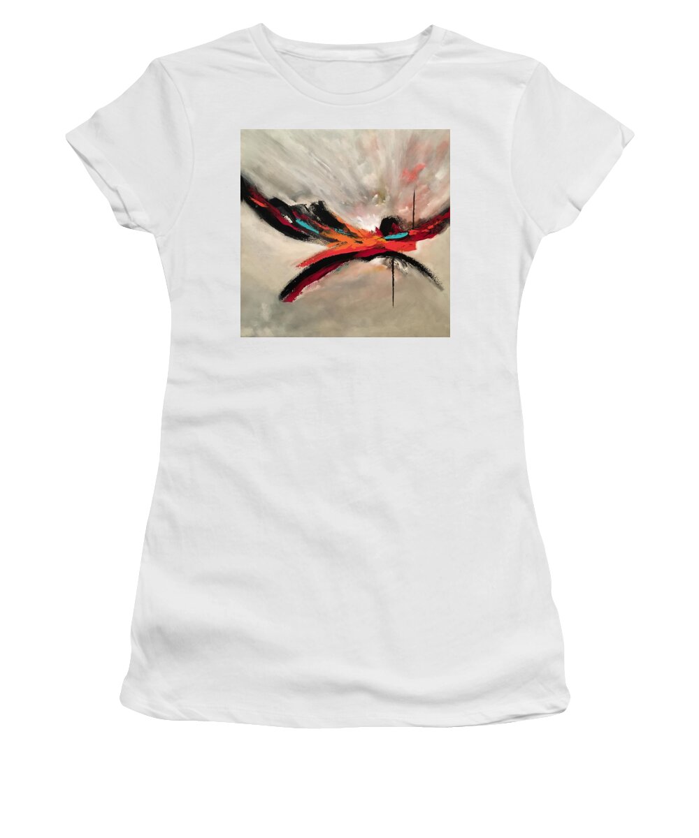 Abstract Women's T-Shirt featuring the painting Journey by Soraya Silvestri