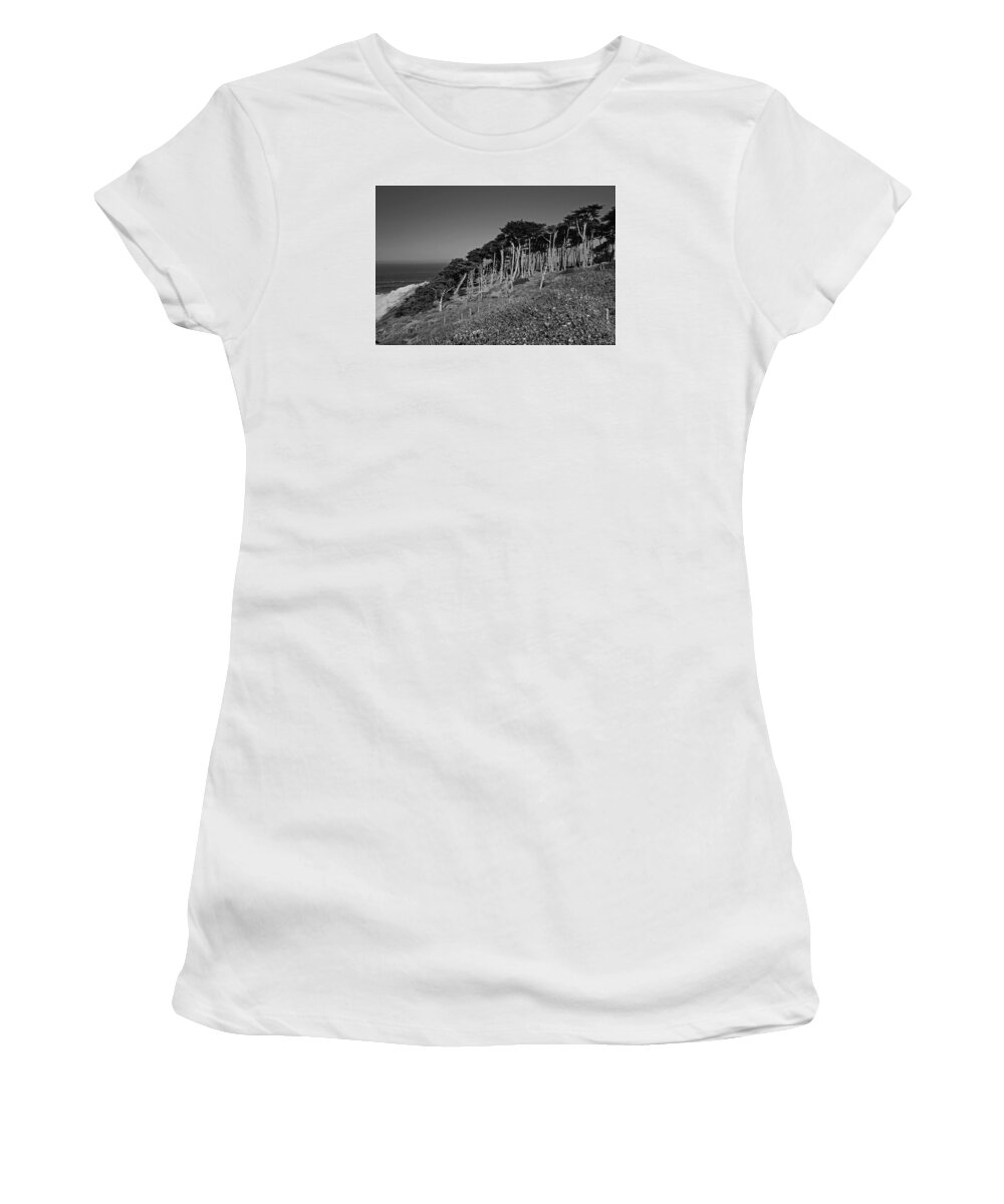 San Francisco Women's T-Shirt featuring the photograph Lands End in San Francisco #1 by Michiale Schneider