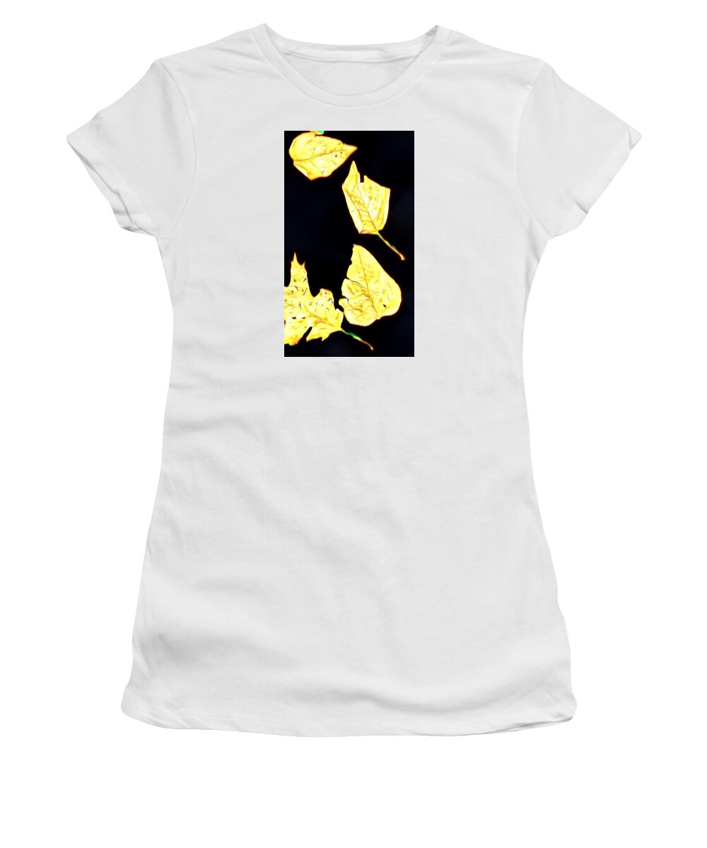 Leaves Women's T-Shirt featuring the digital art Leaves in Light #1 by Cathy Anderson