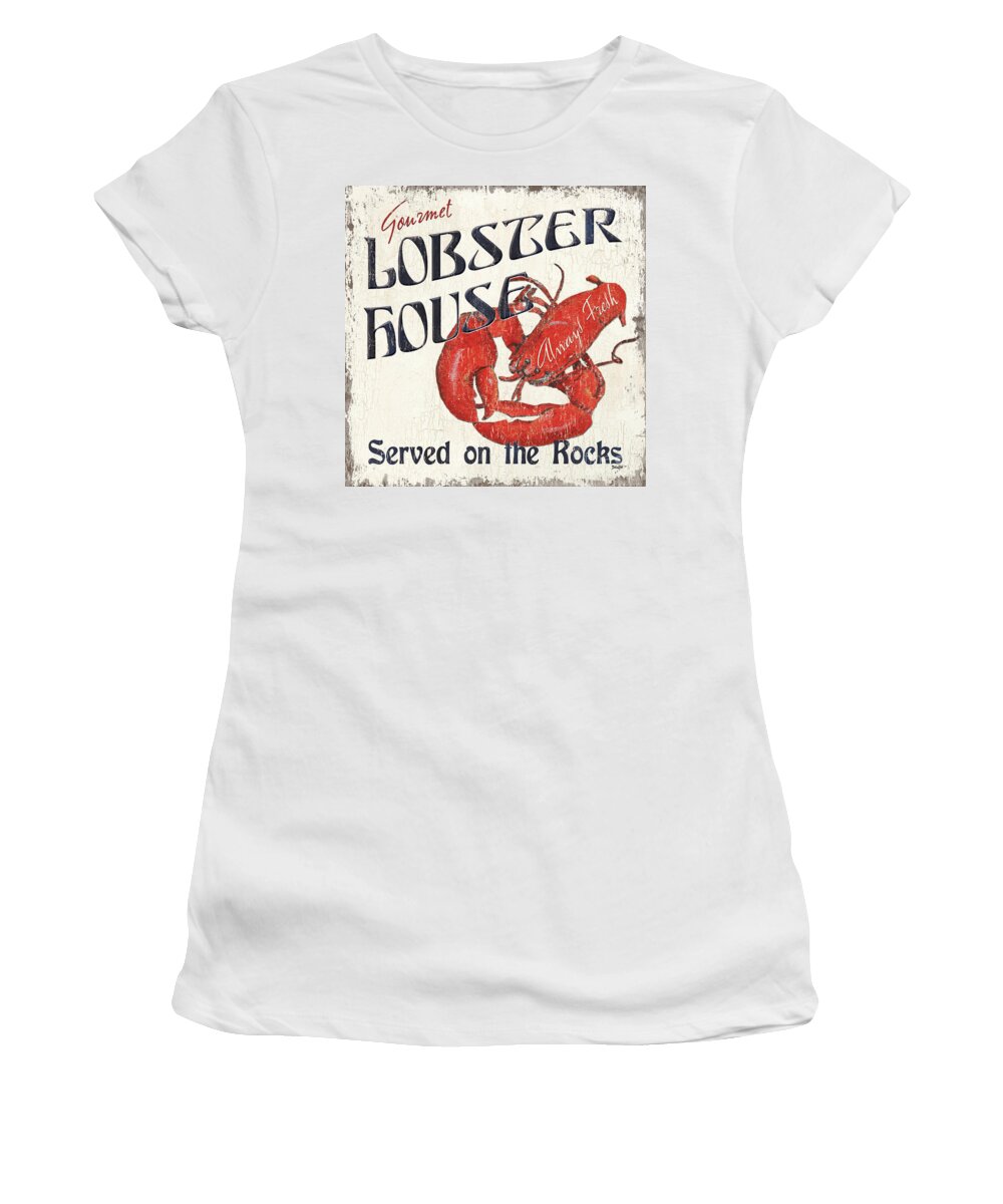 Lobster Women's T-Shirt featuring the painting Lobster House #2 by Debbie DeWitt