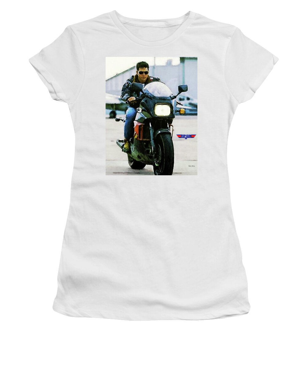 Maverick, Top Gun, Kawasaki Ninja 900, Tom Cruise Women's T-Shirt by Thomas  Pollart - Fine Art America