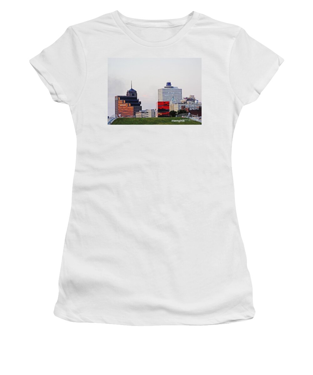 Skyline Women's T-Shirt featuring the photograph Memphis Skyline #1 by Lizi Beard-Ward