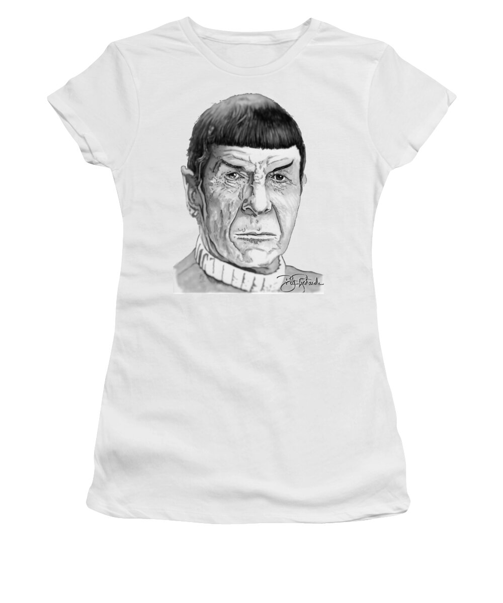 Spock Women's T-Shirt featuring the drawing Mr Spock #1 by Bill Richards
