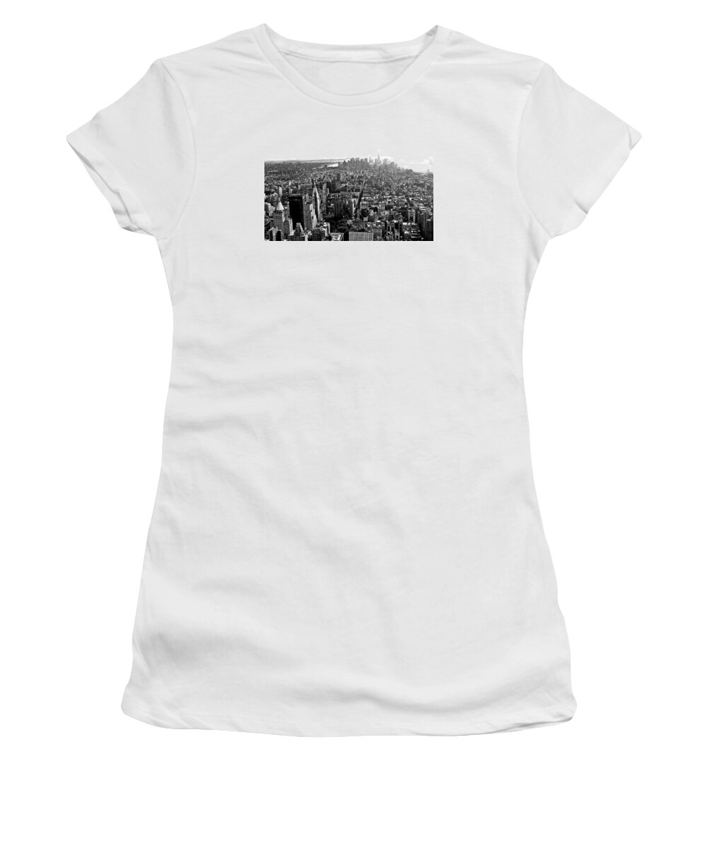 Cityscapes Women's T-Shirt featuring the photograph New York City skyline #1 by Michael Ramsey