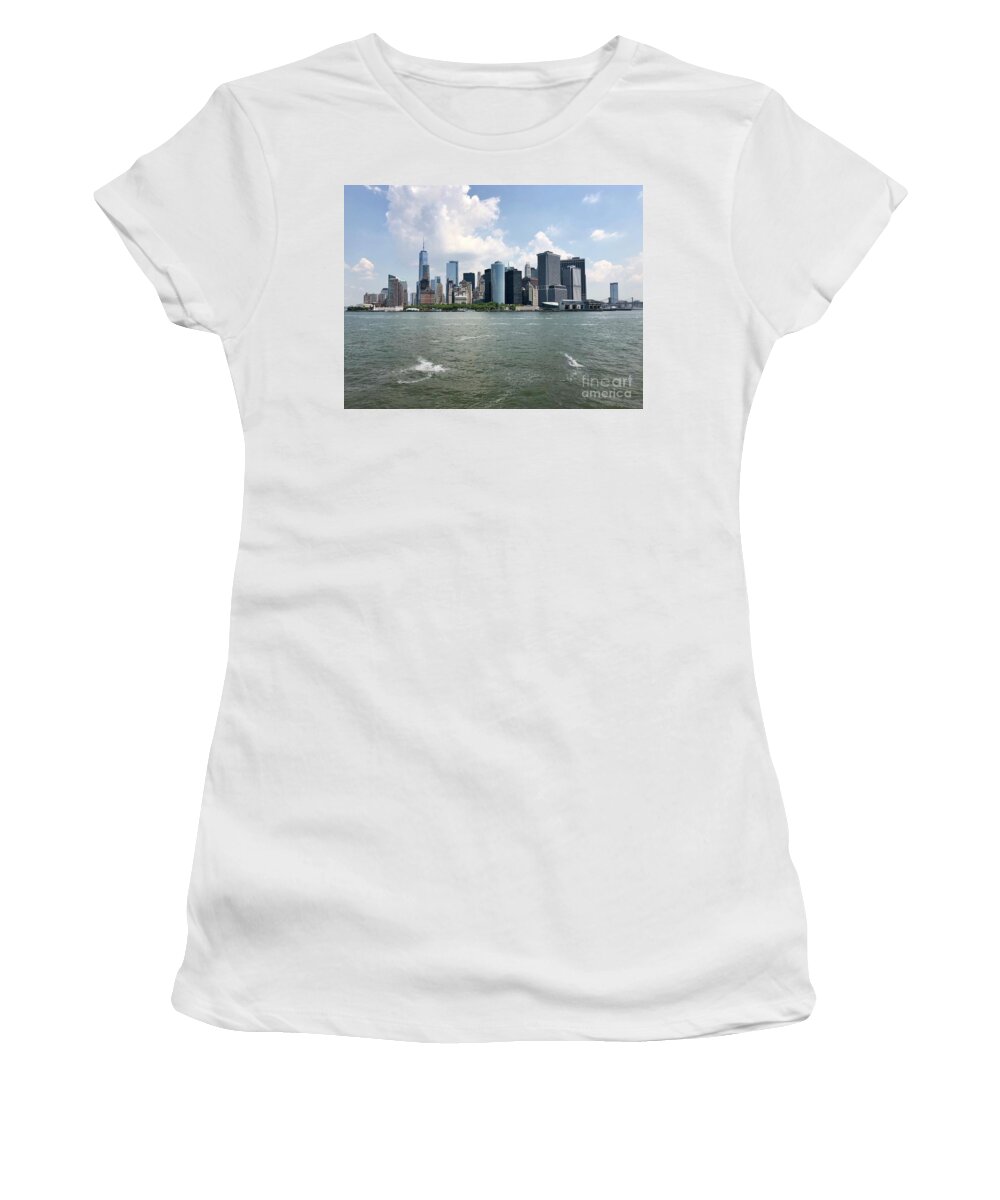 New York Skyline Women's T-Shirt featuring the photograph New York Skyline #1 by Flavia Westerwelle