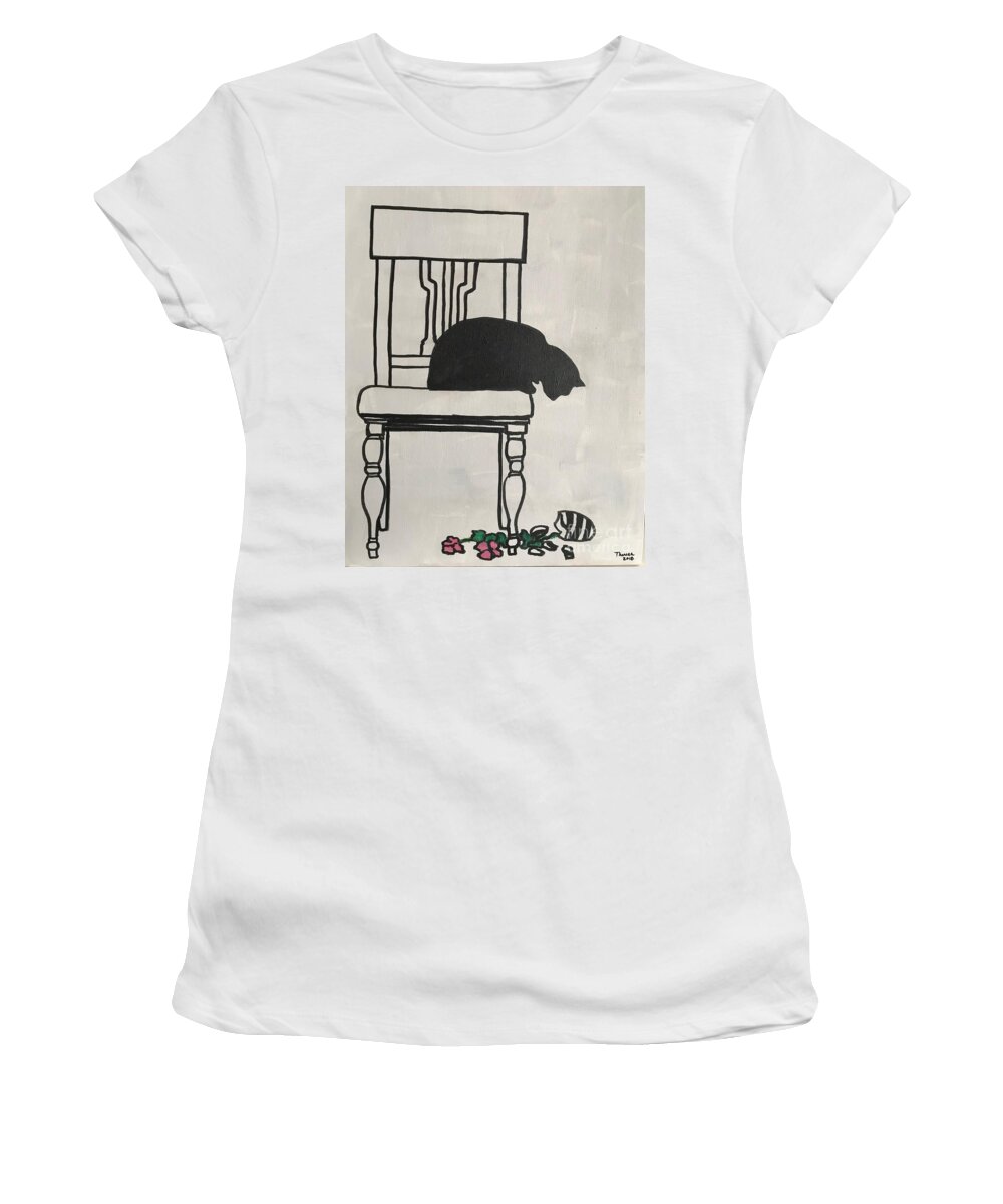 Original Art Work Women's T-Shirt featuring the painting Oops by Theresa Honeycheck