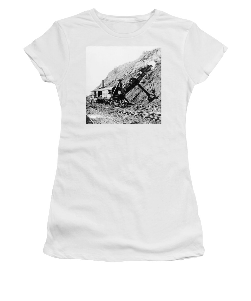panama Canal Women's T-Shirt featuring the photograph Panama Canal - Construction - c 1910 #1 by International Images