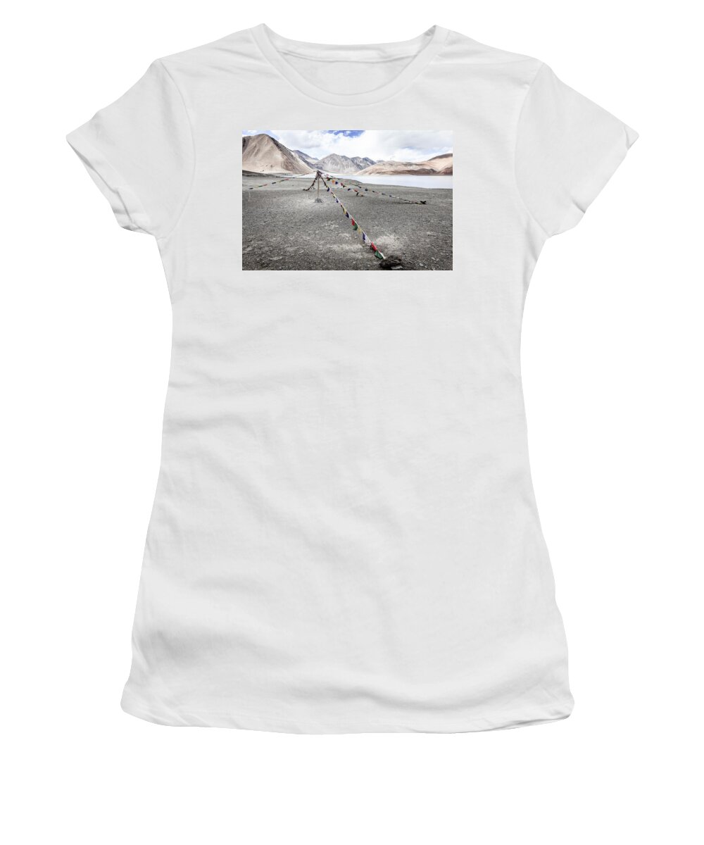 Asia Women's T-Shirt featuring the photograph Pangong Tso Lake #3 by Alexey Stiop
