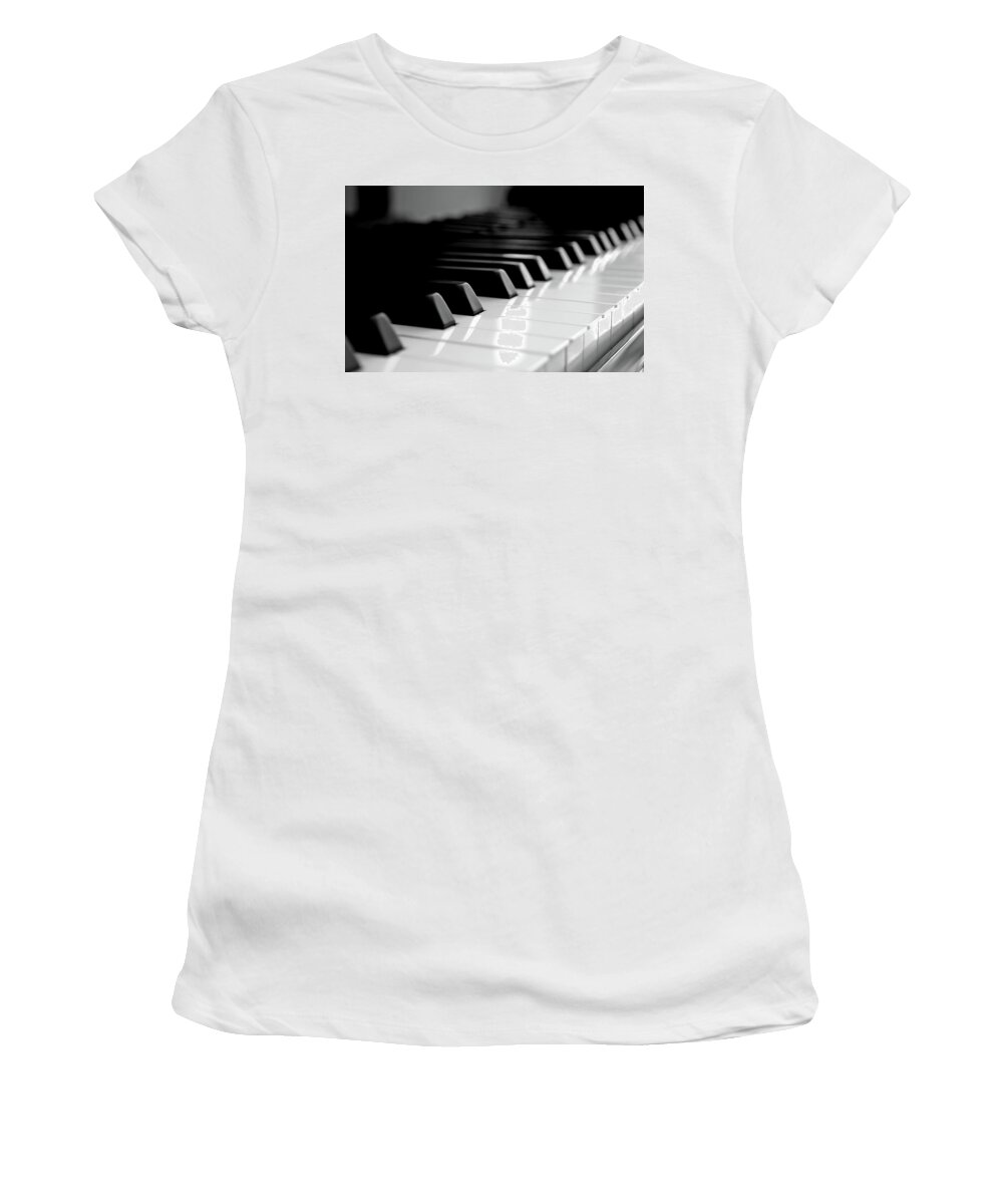 Piano Women's T-Shirt featuring the photograph Piano #1 by Jackie Russo