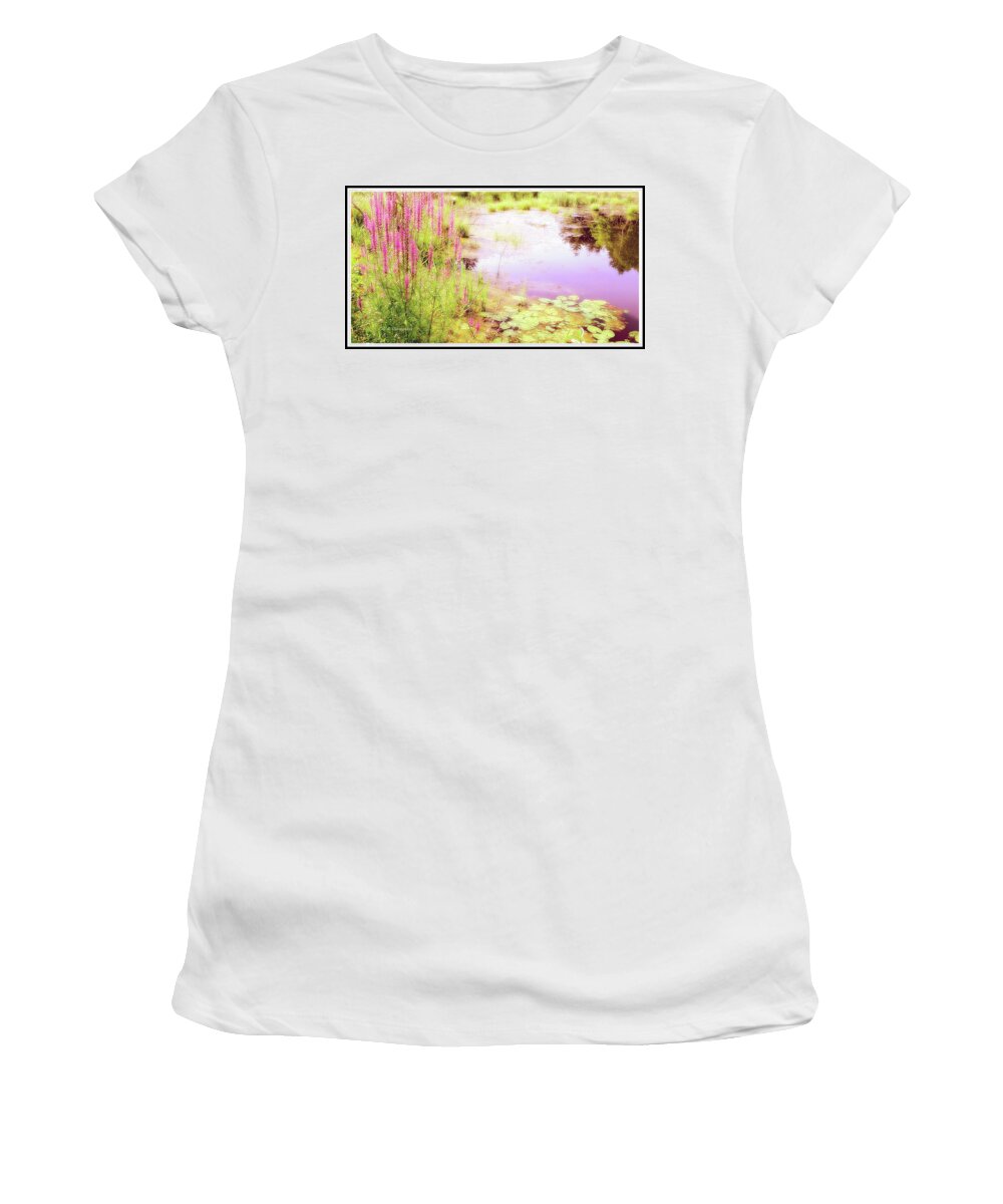 Pond Women's T-Shirt featuring the photograph Pond in Summer, Berkshire Mountains, Massachusetts #1 by A Macarthur Gurmankin