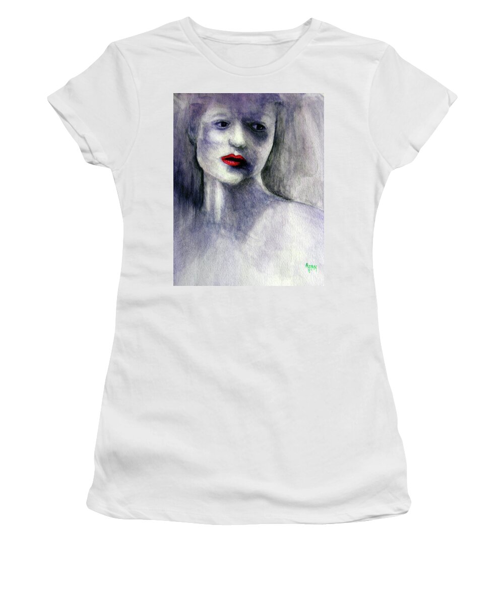 Woman Women's T-Shirt featuring the painting Sara #1 by Adam Vance