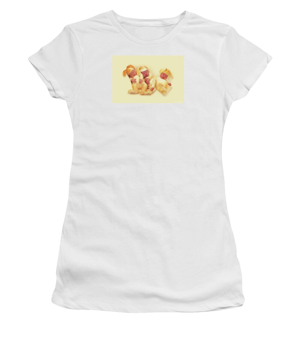 Bunnies Women's T-Shirt featuring the photograph Sleeping Bunnies #3 by Anne Geddes