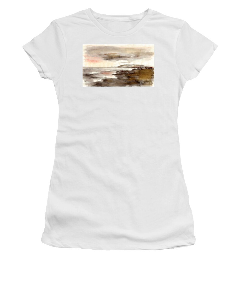 Crete Women's T-Shirt featuring the painting Sunset #1 by Karina Plachetka