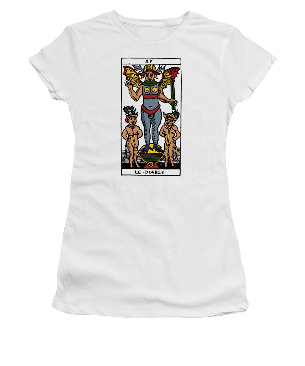 16th Century Women's T-Shirt featuring the photograph Tarot Card The Devil #1 by Granger