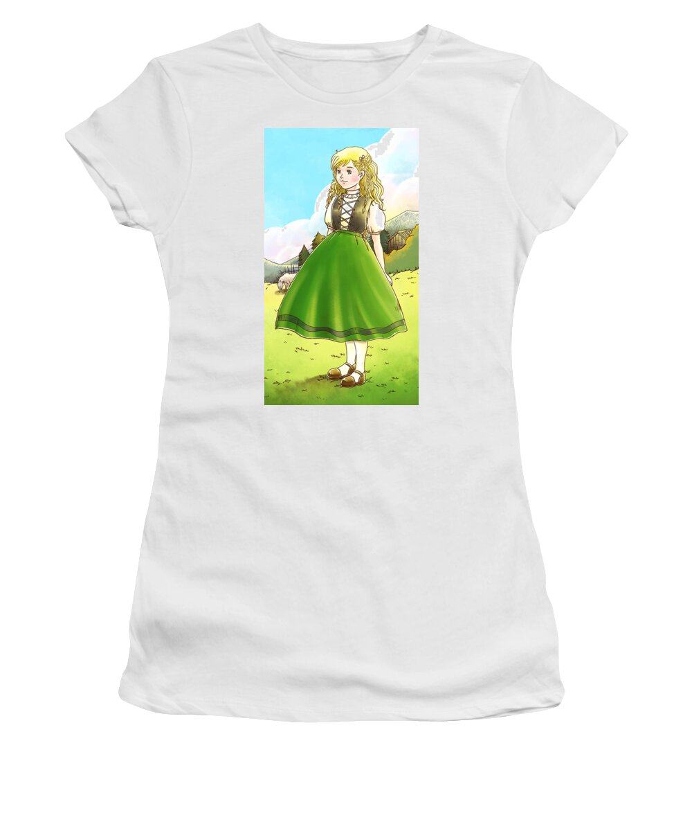 Art By Duy Truong. The Wurtherington Diary Women's T-Shirt featuring the painting The Little Doll Girl #2 by Reynold Jay