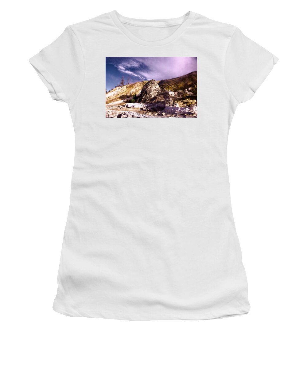 Thermal Pools Women's T-Shirt featuring the photograph Thermal pools #1 by Jeff Swan