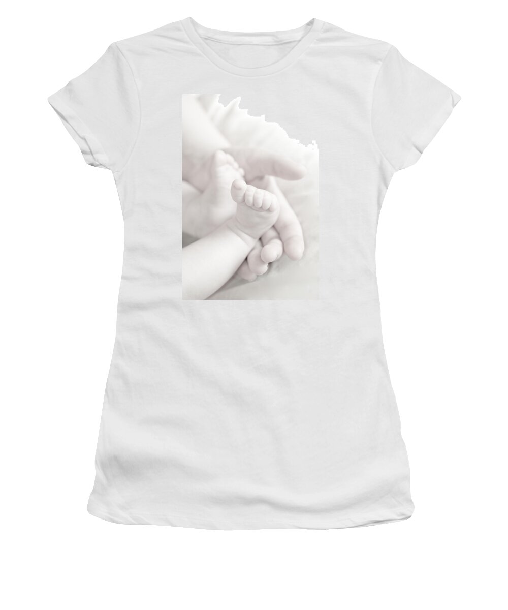 Feet Women's T-Shirt featuring the photograph Tiny Feet by Sebastian Musial