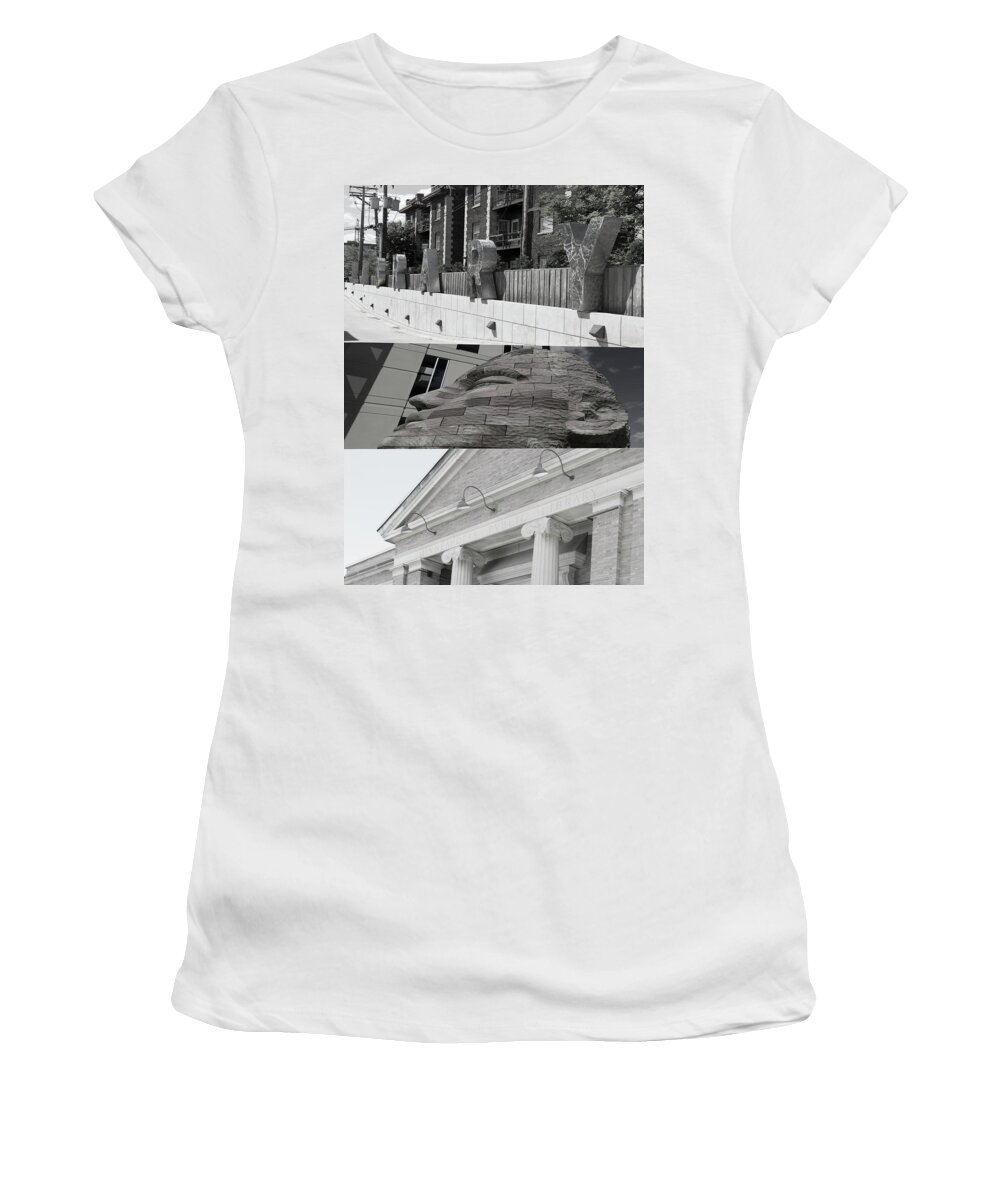 Uptown Area Women's T-Shirt featuring the photograph Uptown Library #1 by Susan Stone