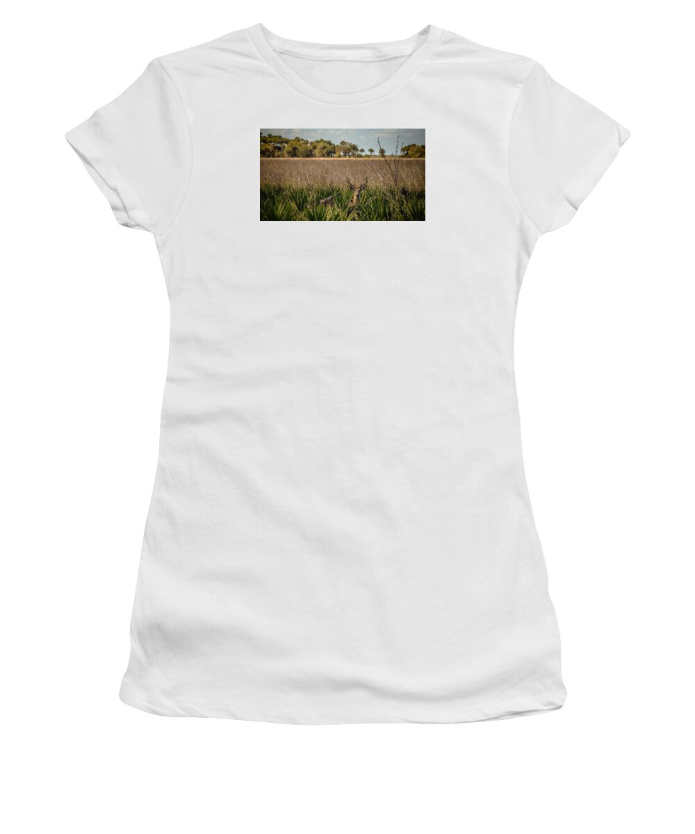 White Tail Women's T-Shirt featuring the photograph White Tail #1 by Christopher Perez