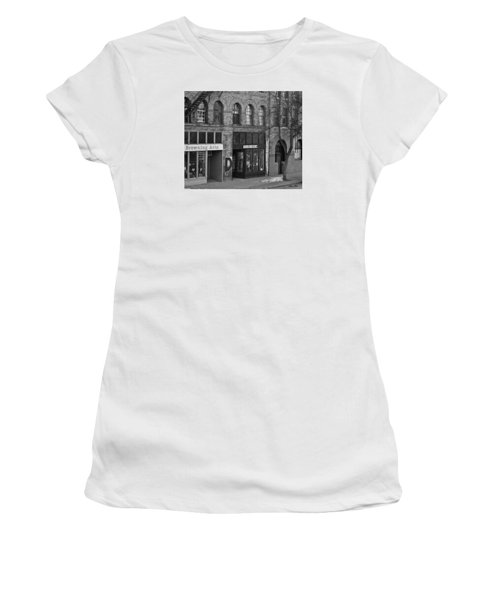 Black And White Women's T-Shirt featuring the photograph You Are Here #1 by Jana Rosenkranz