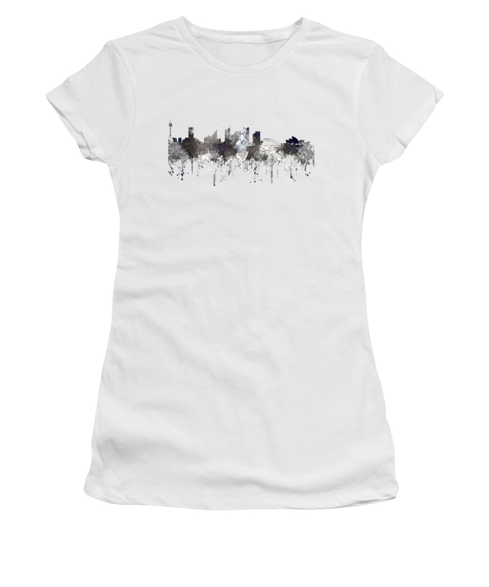 Sydney Australia Skyline Women's T-Shirt featuring the digital art Sydney Australia Skyline #12 by Marlene Watson