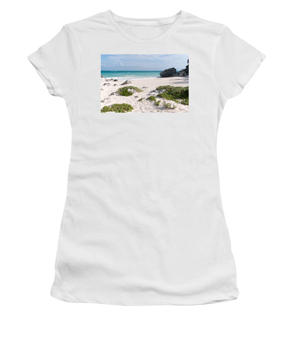Mexico Quintana Roo Women's T-Shirt featuring the digital art Tulum Ruins #19 by Carol Ailles