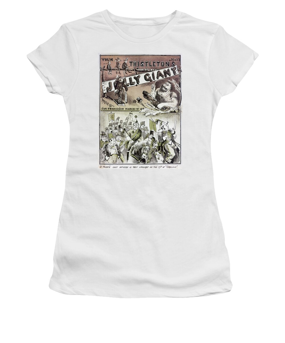 1880 Women's T-Shirt featuring the photograph Anti-immigrant Cartoon #2 by Granger