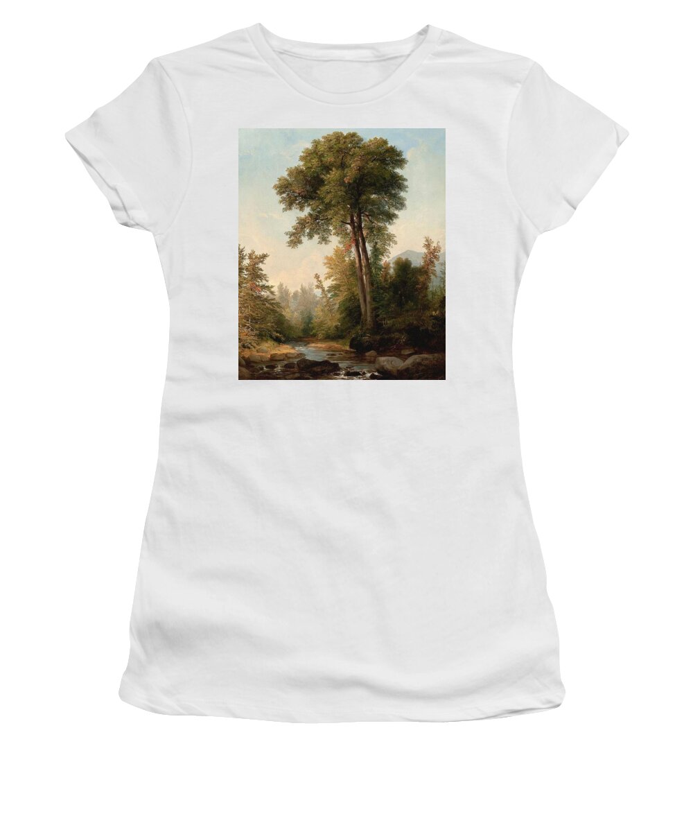 Asher Brown Durand (1796-1886) River Women's T-Shirt featuring the painting Asher Brown Durand #2 by MotionAge Designs