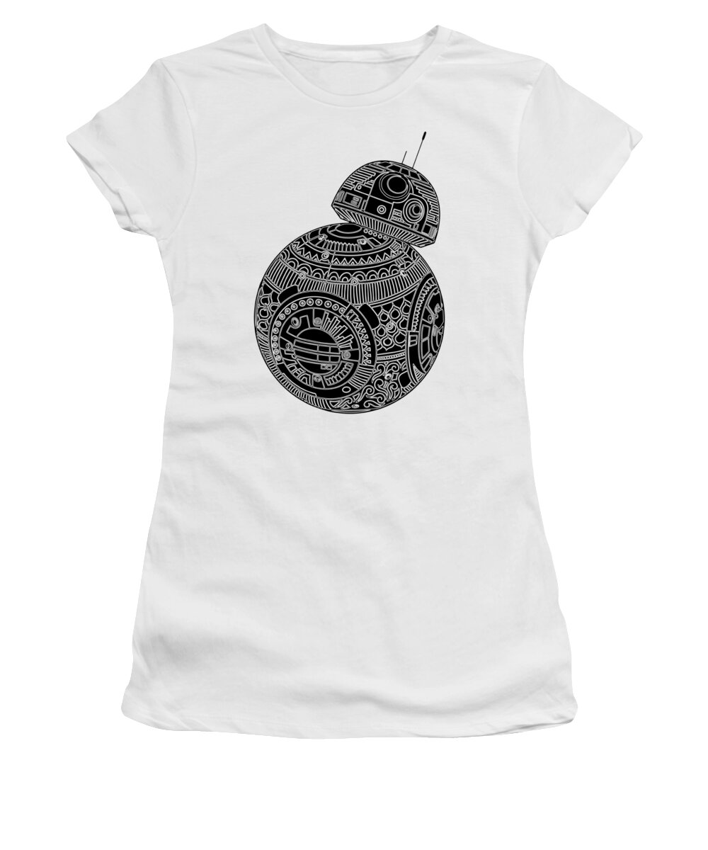 Bb8 Women's T-Shirt featuring the mixed media BB8 DROID - Star Wars Art, Brown #1 by Studio Grafiikka