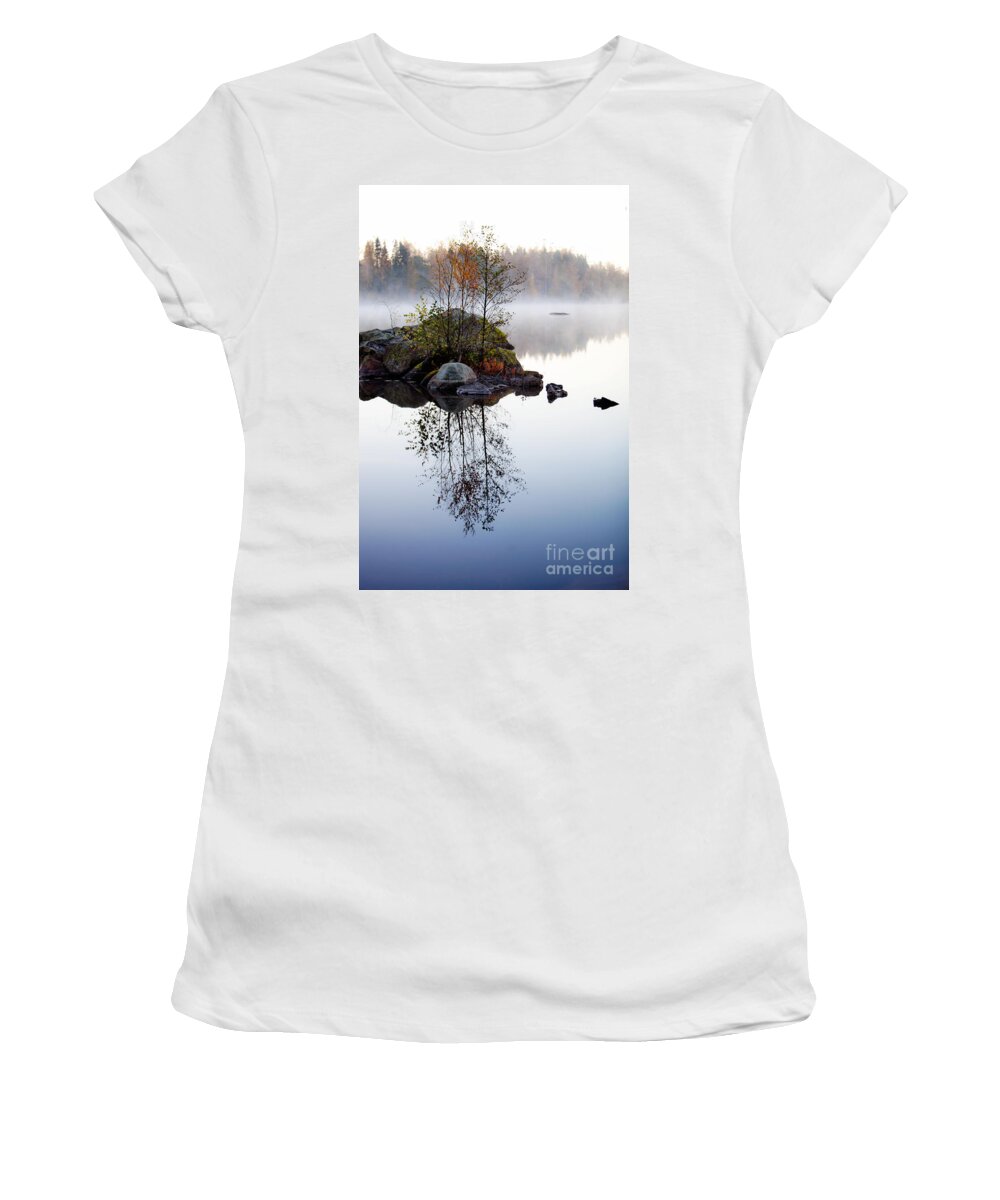 Autumn Women's T-Shirt featuring the photograph Misty morning #2 by Kati Finell