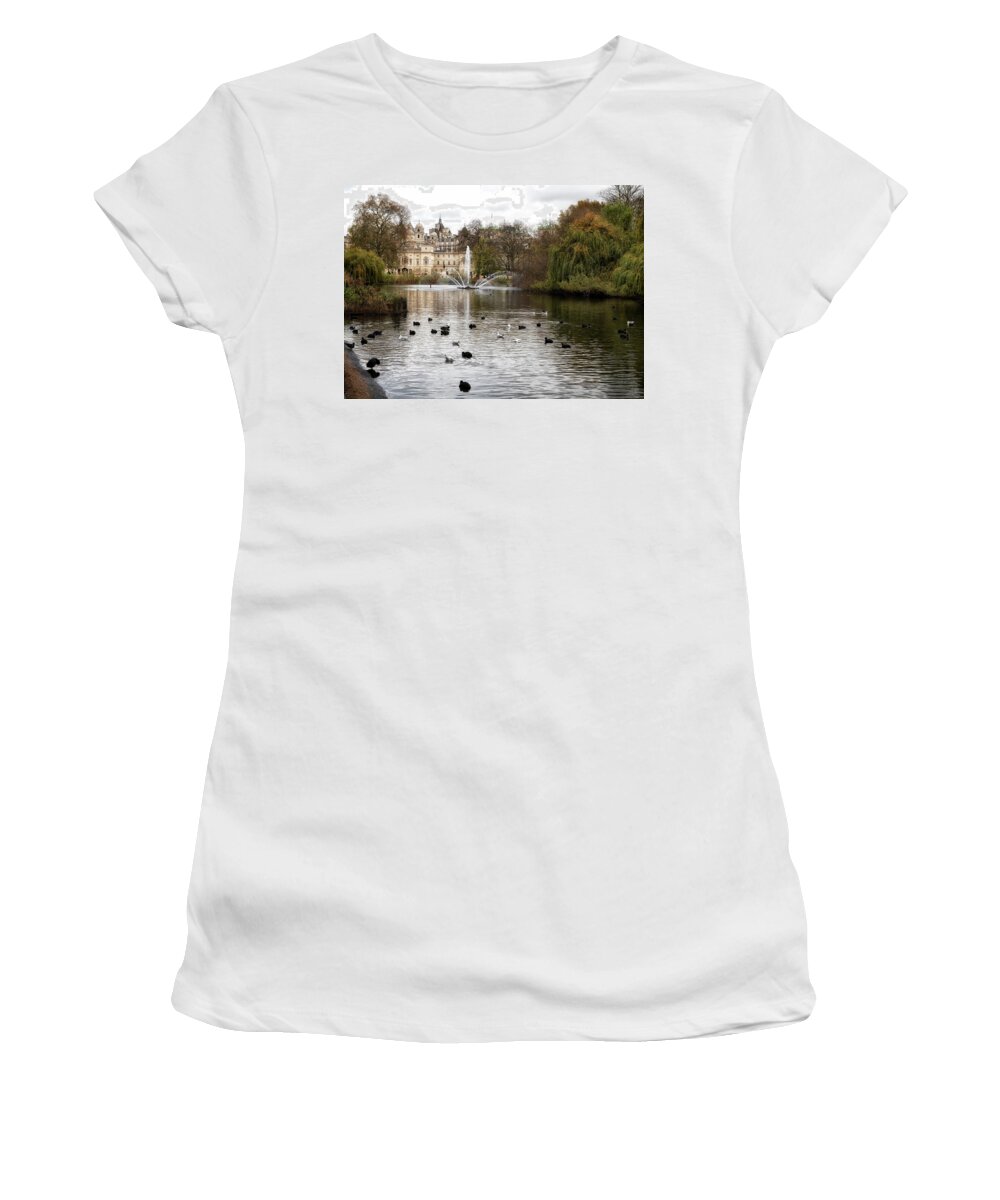Park Women's T-Shirt featuring the photograph St James Park #2 by Shirley Mitchell