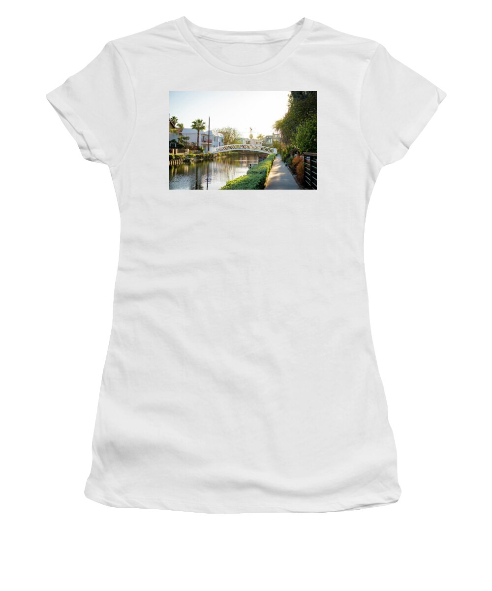 California Women's T-Shirt featuring the photograph Venice Canals #2 by Aileen Savage