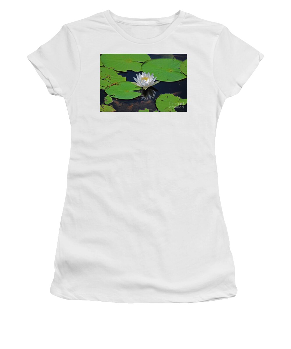 White Water Lily Women's T-Shirt featuring the photograph 2- White Water Lily by Joseph Keane