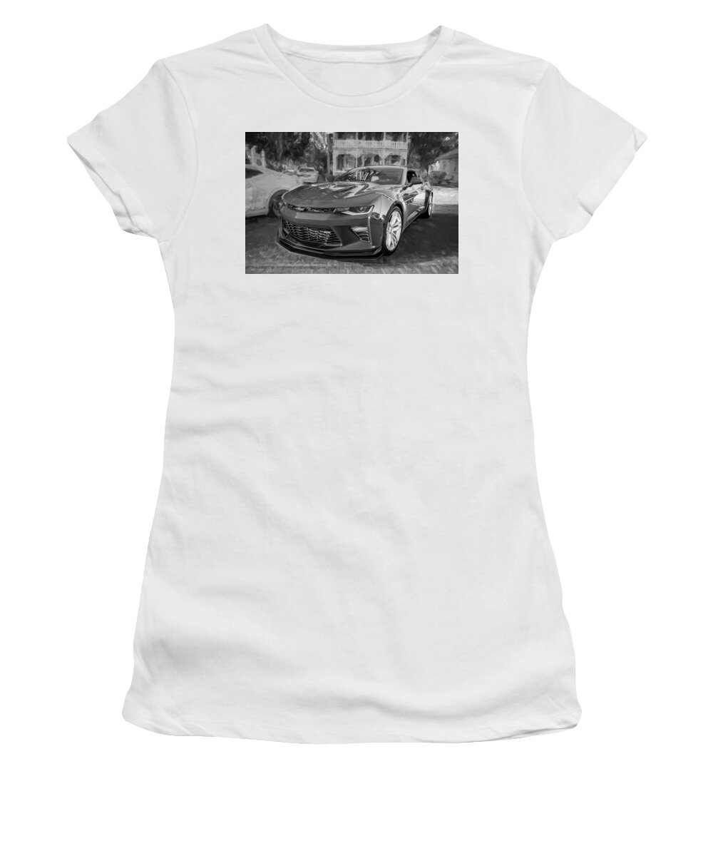2017 Chevy Camaro Women's T-Shirt featuring the photograph 2017 Chevrolet Camaro SS2 BW by Rich Franco
