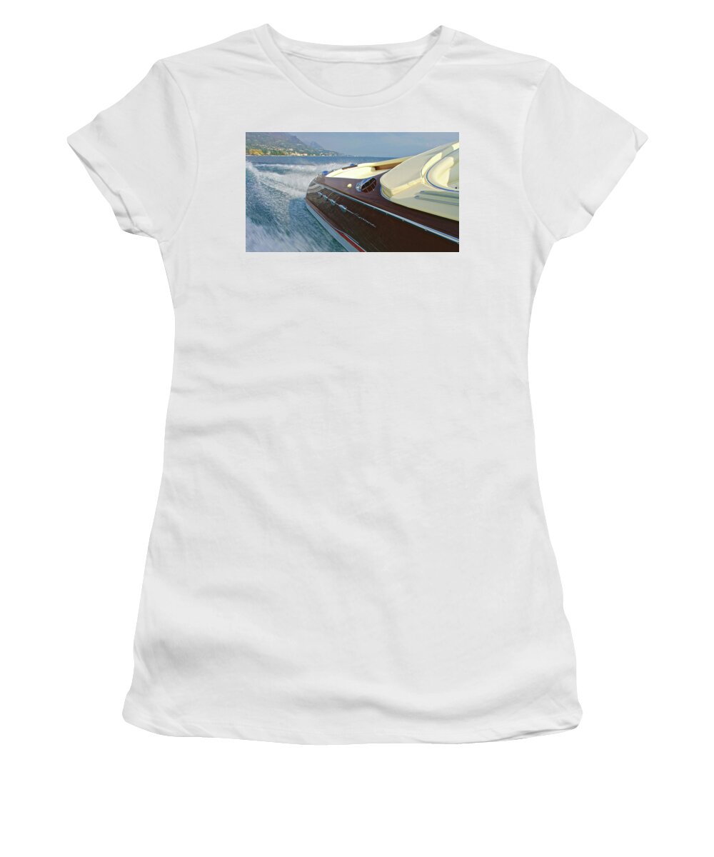 H2omark Women's T-Shirt featuring the photograph Riva Aquarama #100 by Steven Lapkin