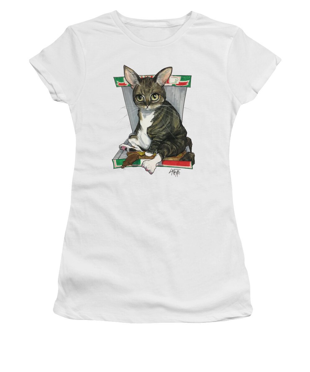 Cat Women's T-Shirt featuring the drawing 2569 Bailey by Canine Caricatures By John LaFree