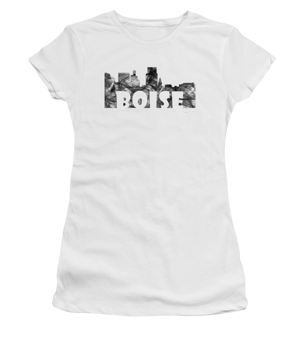 Boise Idaho Skyline Women's T-Shirt featuring the digital art Boise Idaho Skyline #3 by Marlene Watson