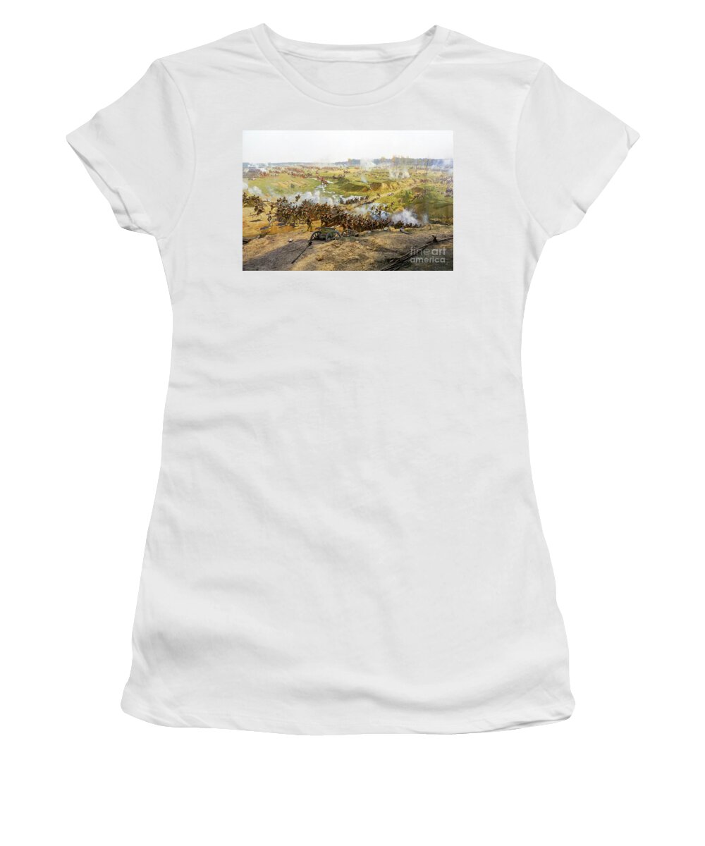 Details Women's T-Shirt featuring the photograph painting of Battle of Borodino #3 by Vladi Alon