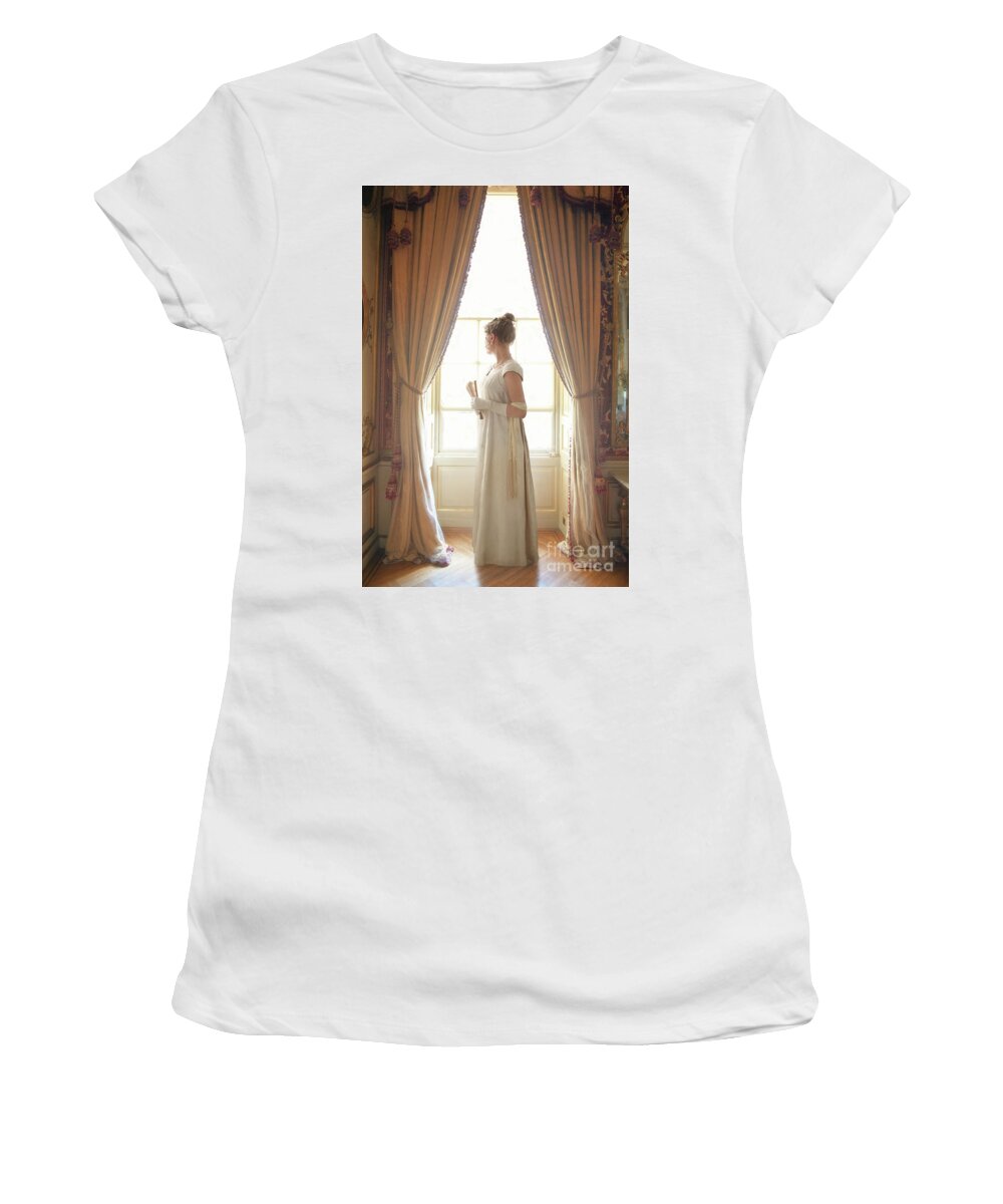Regency Women's T-Shirt featuring the photograph Regency Woman At The Window #3 by Lee Avison