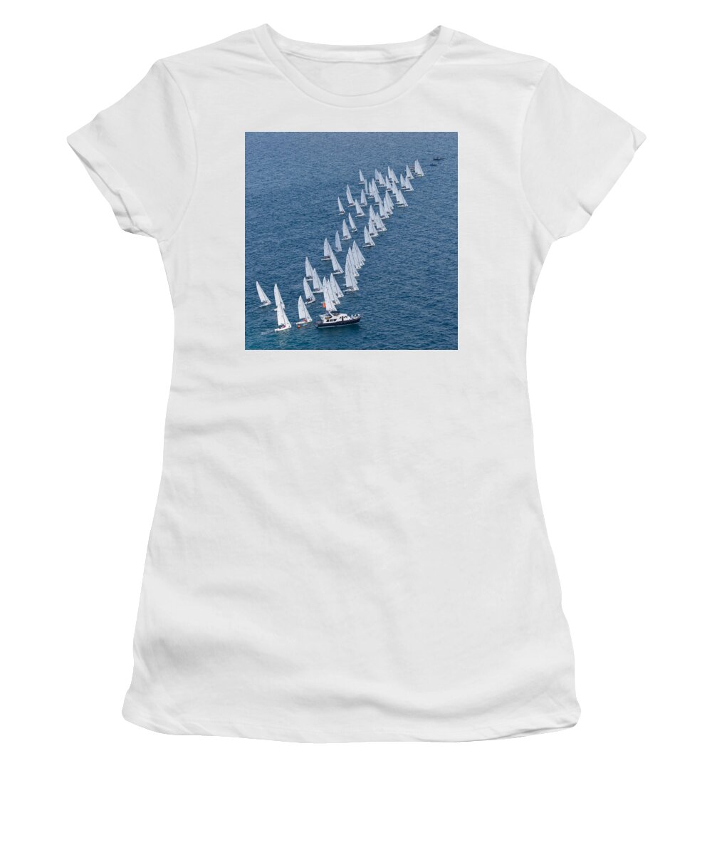Sail Women's T-Shirt featuring the photograph Center Of Attention #31 by Steven Lapkin