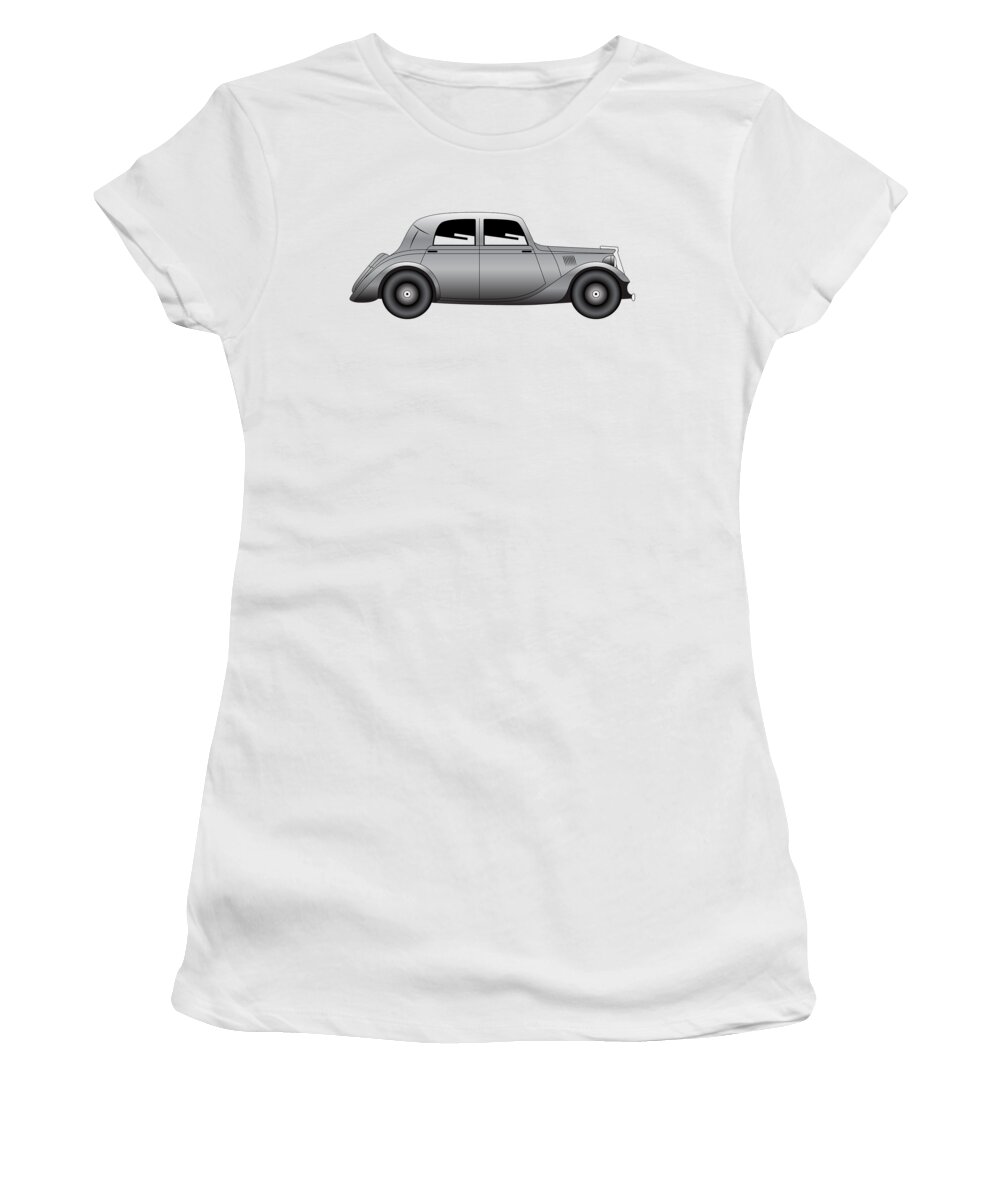 Car Women's T-Shirt featuring the digital art Coupe - vintage model of car #4 by Michal Boubin