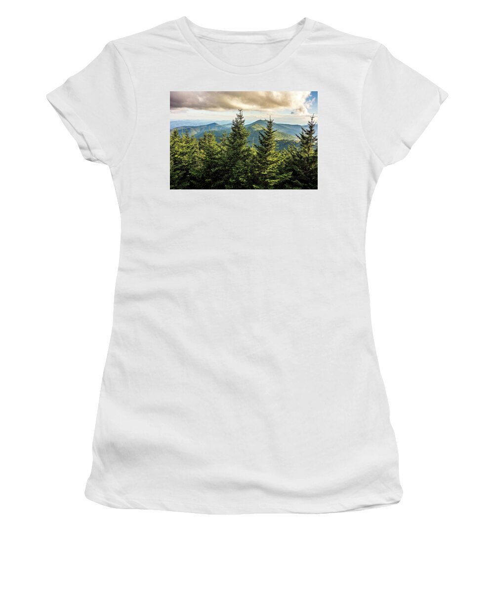 Forest Women's T-Shirt featuring the photograph Landscape Scenic Views At Isgah National Forest #4 by Alex Grichenko