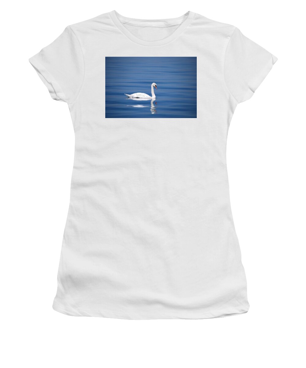 Mute Swan Women's T-Shirt featuring the digital art Mute swan #4 by Maye Loeser