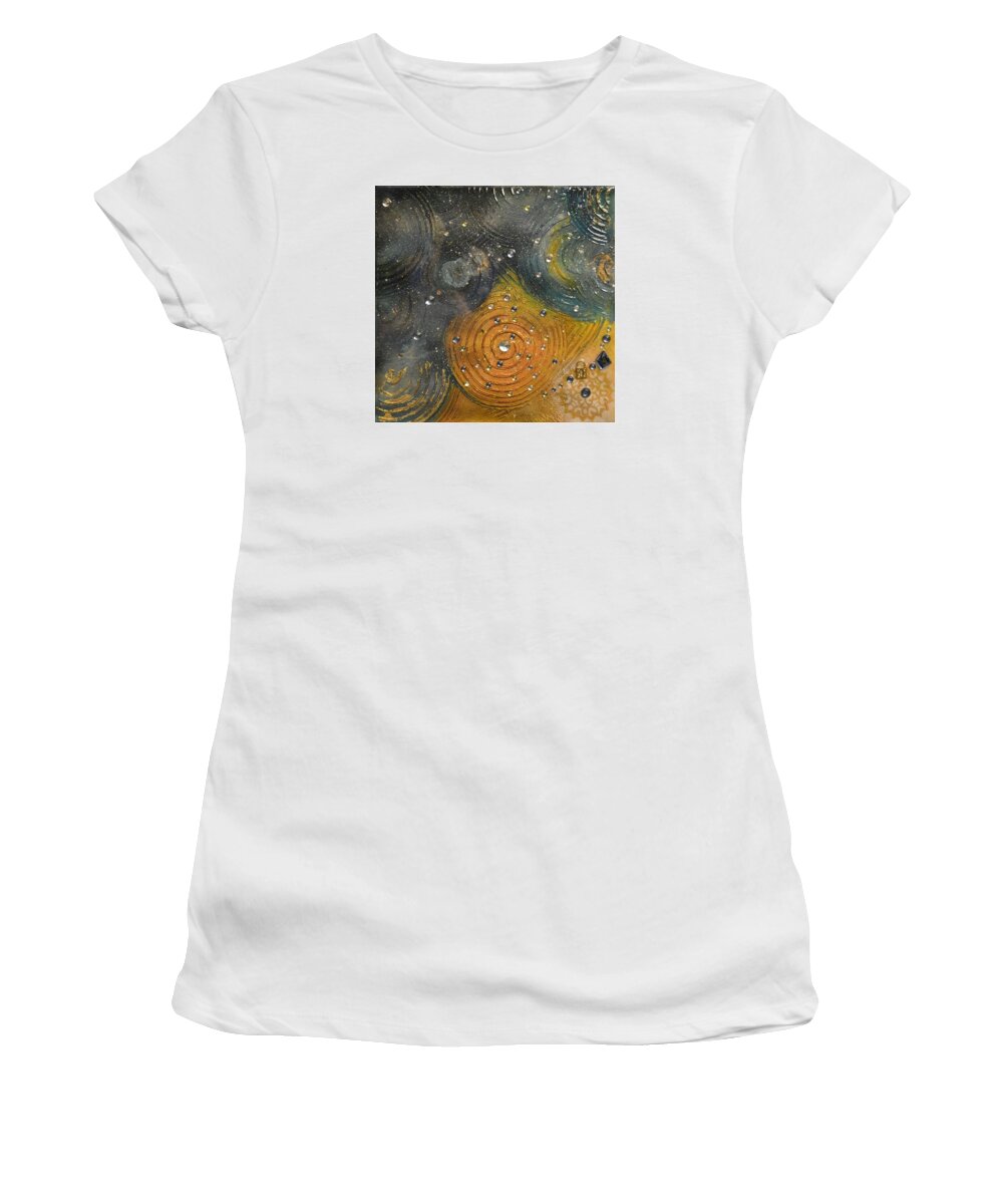 Cosmos Women's T-Shirt featuring the mixed media Rebirth by MiMi Stirn