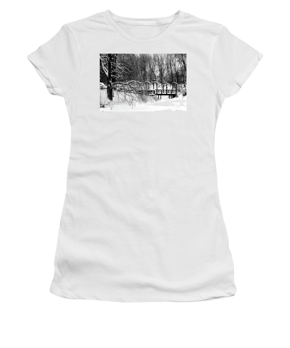  Women's T-Shirt featuring the photograph 4304 Bw by Burney Lieberman