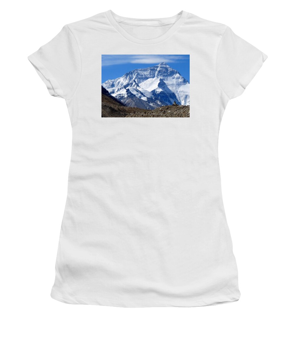 Mt Everest Women's T-Shirt featuring the photograph Mt Everest #5 by Lorelle Phoenix