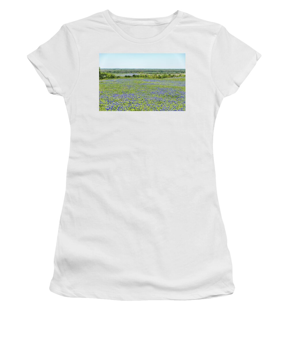 Texas Wildflowers Women's T-Shirt featuring the photograph Texas Bluebonnets 10 by Victor Culpepper