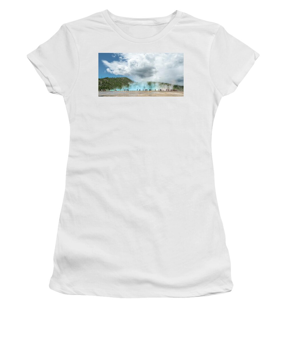 Decor Women's T-Shirt featuring the photograph Grand Prismatic Spring at Yellowstone National Park, Wyoming, America #6 by Ryan Kelehar